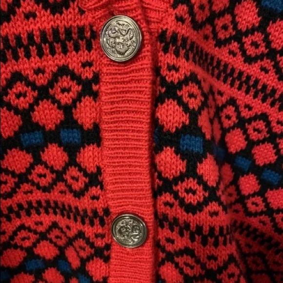 KNIT KNIT cardigan Red Made In China Size M - Picture 5 of 6